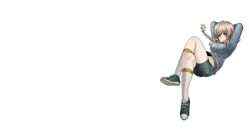 Anime Girl Lying Down — Blue, Relaxed, Manga