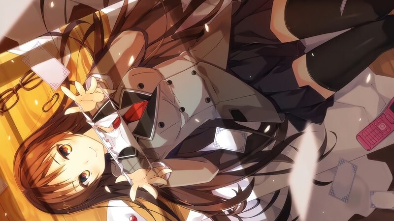 Anime Girl Lying Down — Brown, Calm, Afternoon, Glasses
