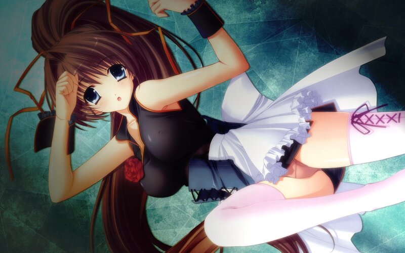 Anime Girl Lying Down — Brown, Calm, Long Brown Hair