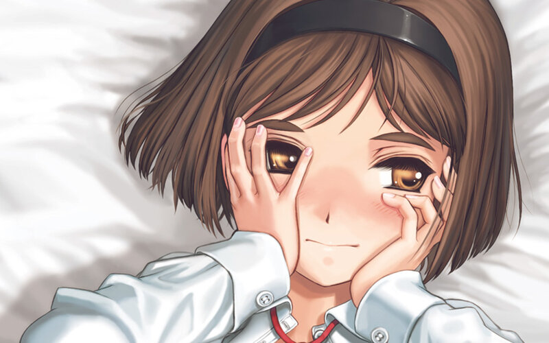 Anime Girl Lying Down — Brown, Calm, Manga