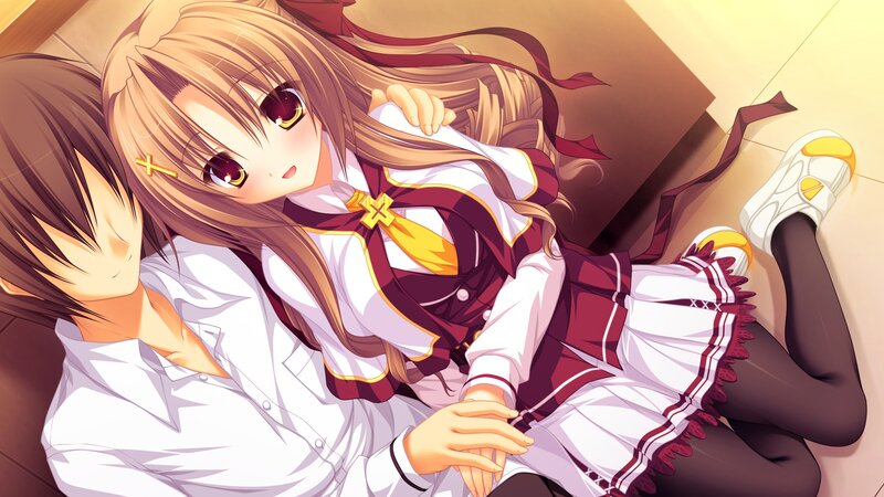 Anime Girl Lying Down — Brown, Calm, School Uniform