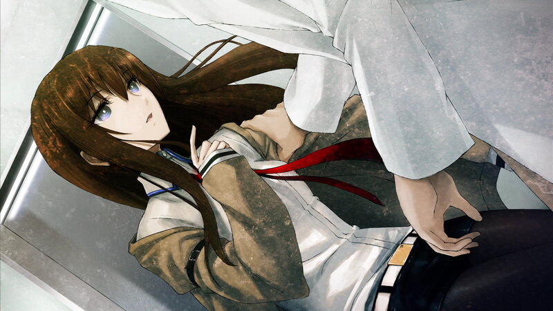 Anime Girl Lying Down — Brown, Dramatic, School Uniform, Long Hair