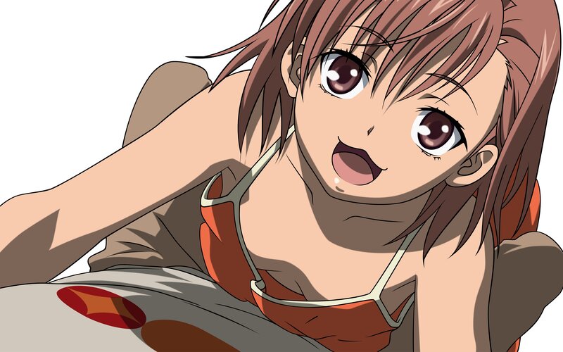 Anime Girl Lying Down — Brown, Surprised