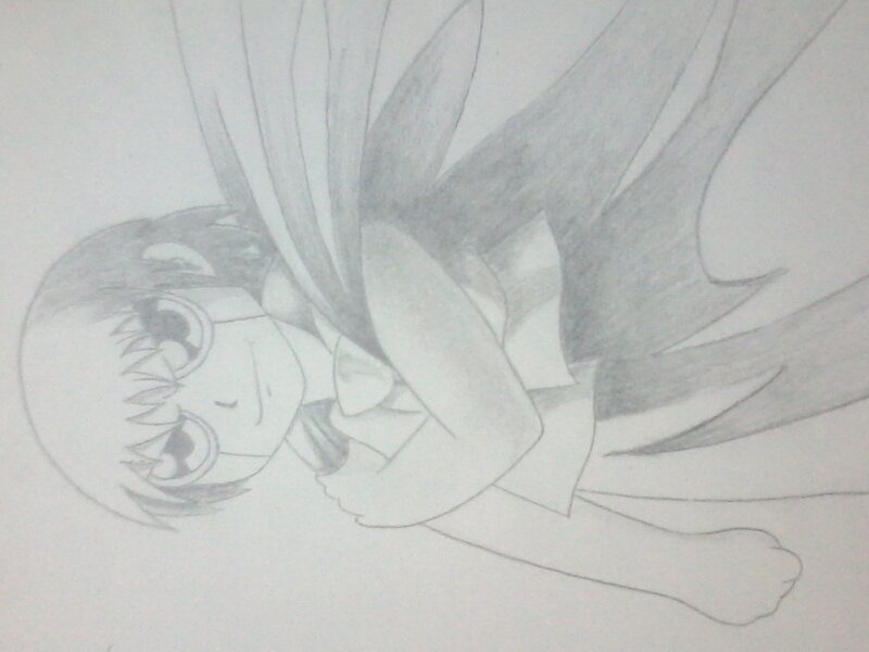 Anime Girl Lying Down — Gray, Calm, Manga, Long Hair