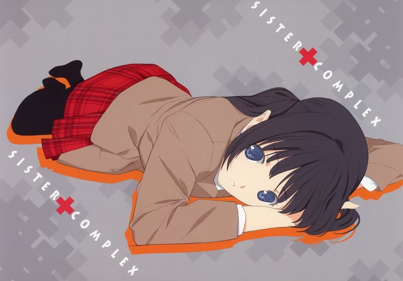 Anime Girl Lying Down — Gray, Calm, School Uniform