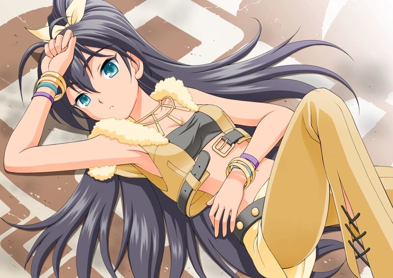 Anime Girl Lying Down — Gray, Relaxed