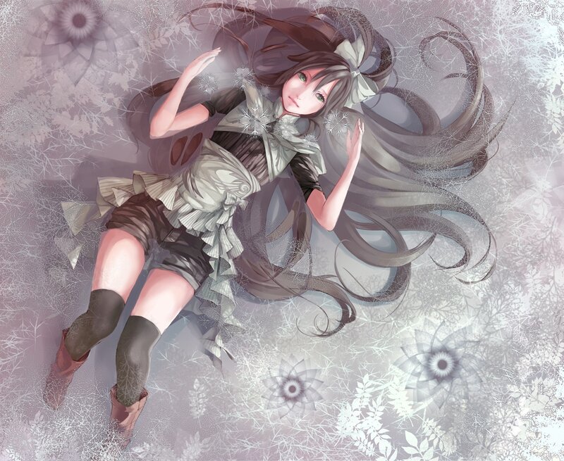 Anime Girl Lying Down — Gray, Serene