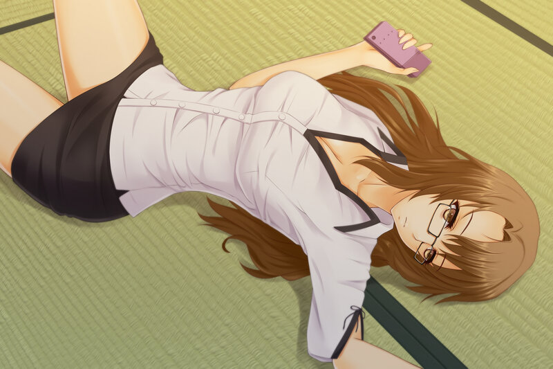 Anime Girl Lying Down — Green, Calm, Glasses