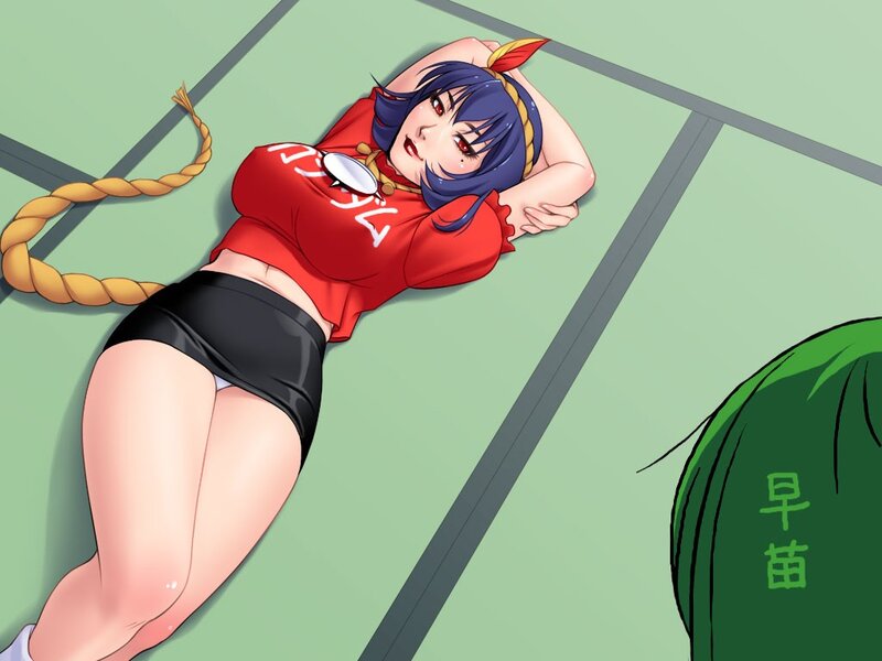 Anime Girl Lying Down — Green, Calm, Manga, Red Shirt