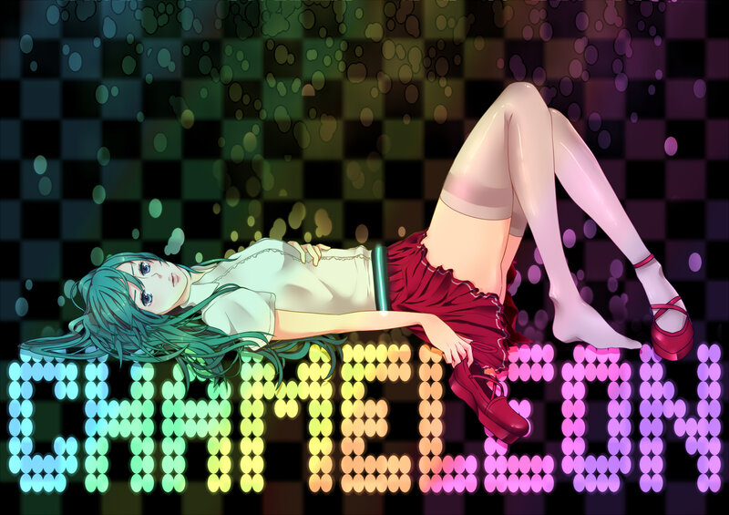 Anime Girl Lying Down — Green, Dynamic