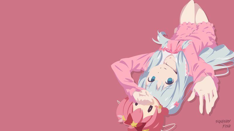 Anime Girl Lying Down — Pink, Calm, Digital Art, Doll