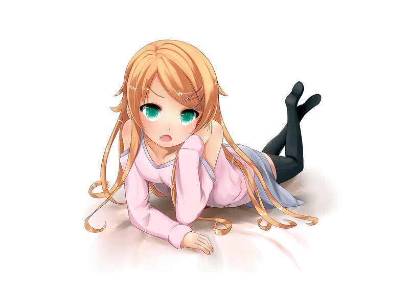 Anime Girl Lying Down — Pink, Calm, Digital Art