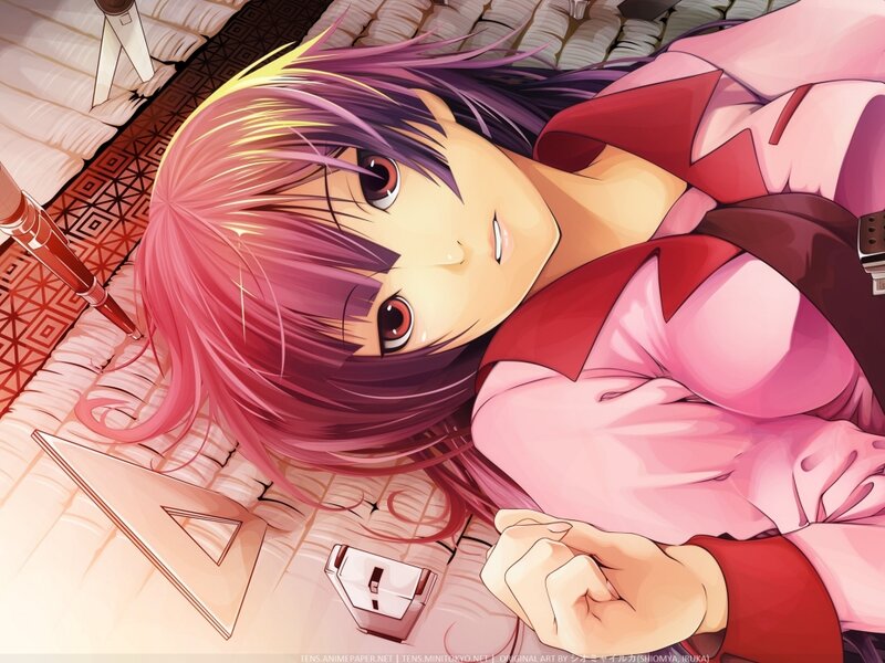 Anime Girl Lying Down — Pink, Calm, Manga, Bed