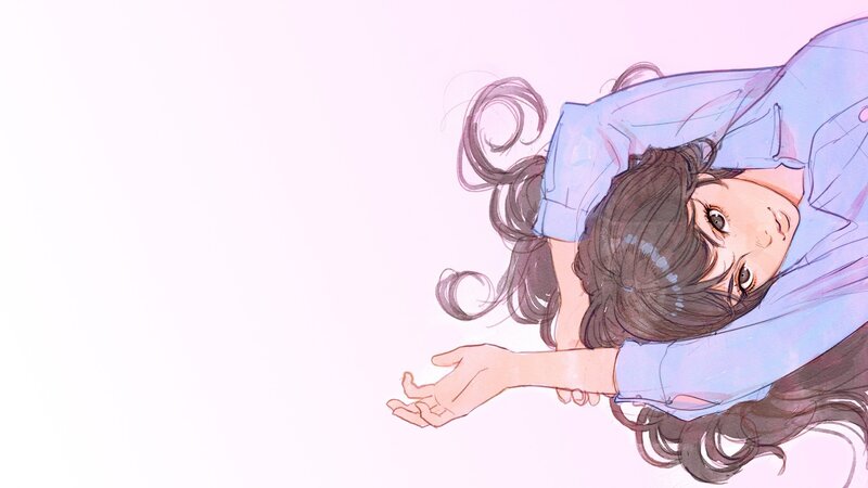 Anime Girl Lying Down — Pink, Calm, Manga, Hair