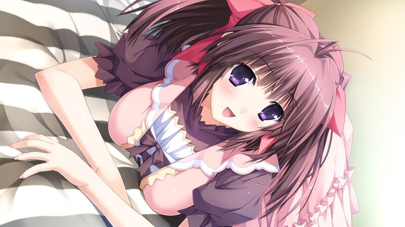 Anime Girl Lying Down — Pink, Calm, Morning, Bed, Dress