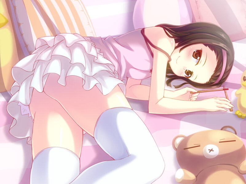 Anime Girl Lying Down — Pink, Calm, Morning