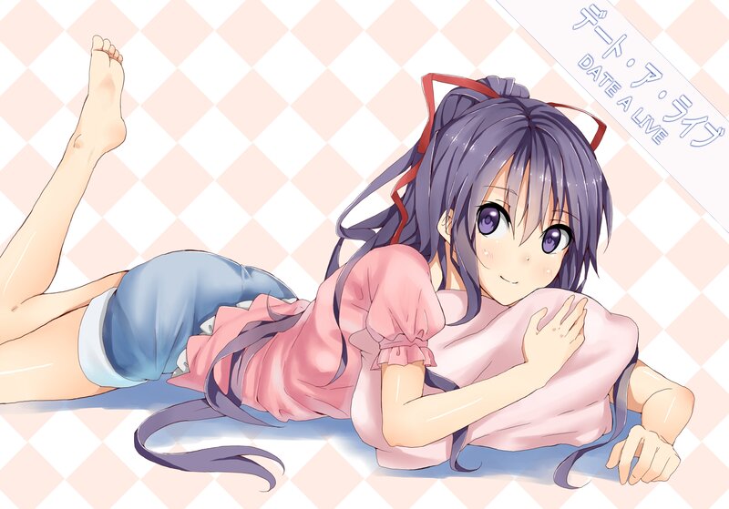 Anime Girl Lying Down — Pink, Calm, Pillow, Cat Ears