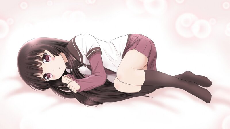 Anime Girl Lying Down — Pink, Calm, School Uniform