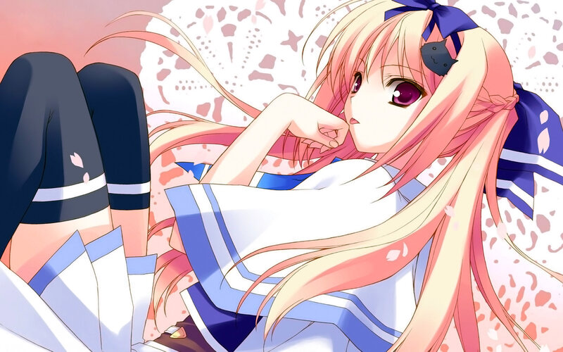 Anime Girl Lying Down — Pink, Calm, Spring