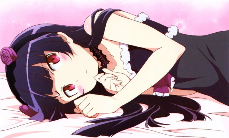 Anime Girl Lying Down — Pink, Dreamy, Bed