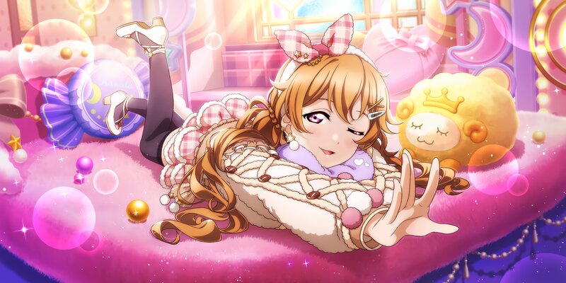 Anime Girl Lying Down — Pink, Dreamy, Digital Art, Stuffed Animal