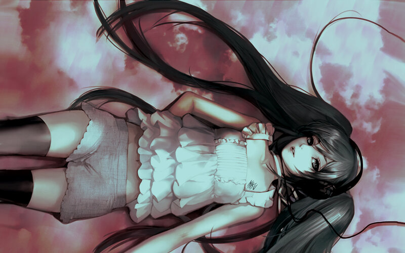 Anime Girl Lying Down — Pink, Dreamy, Digital Art