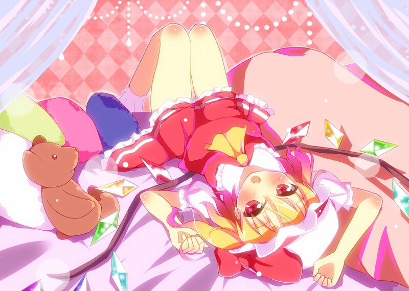 Anime Girl Lying Down — Pink, Dreamy, Teddy Bear