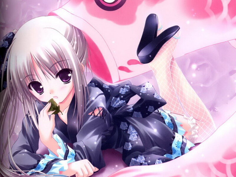 Anime Girl Lying Down — Pink, Dreamy