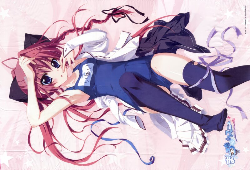 Anime Girl Lying Down — Pink, Playful, Winter