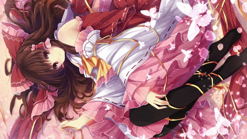 Anime Girl Lying Down — Pink, Serene, Spring, Digital Art