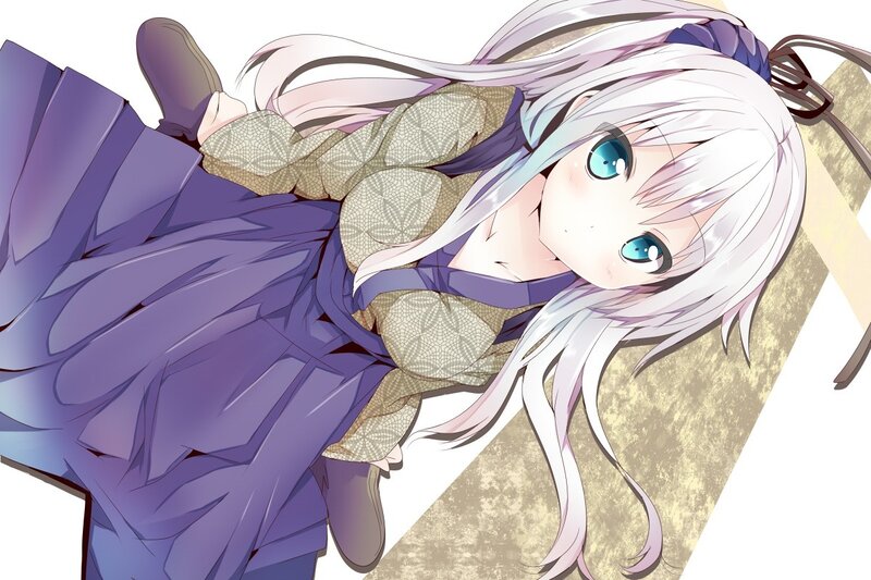 Anime Girl Lying Down — Purple, Calm, Long Hair