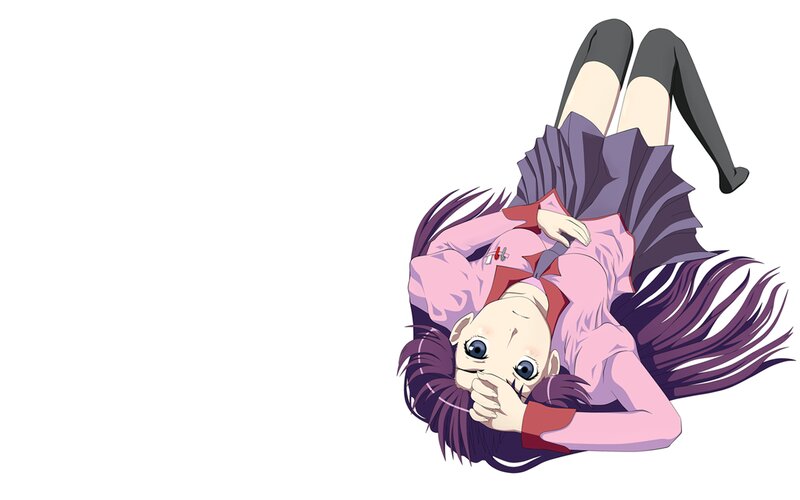 Anime Girl Lying Down — Purple, Calm, School Uniform
