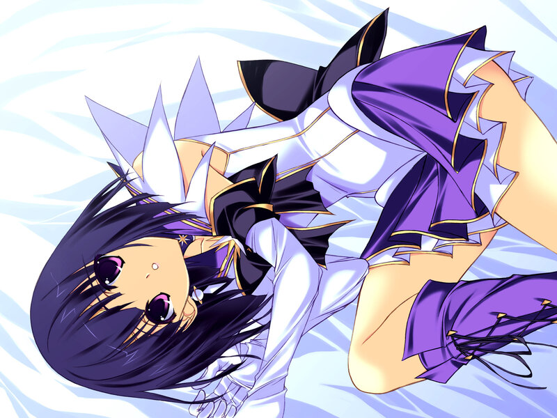 Anime Girl Lying Down — Purple, Calm