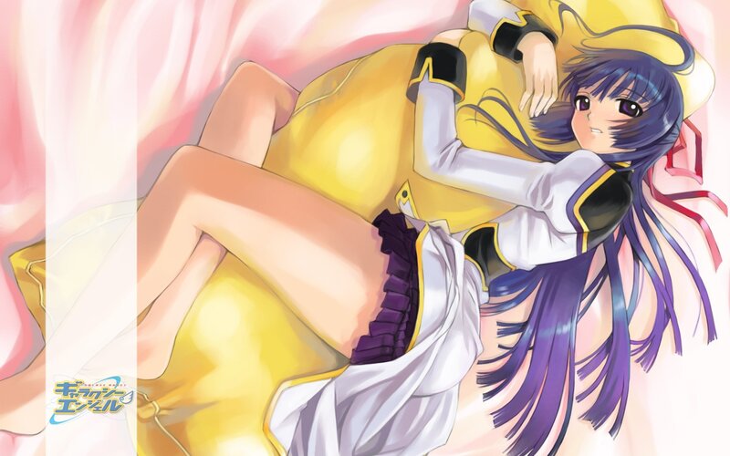 Anime Girl Lying Down — Purple, Calm, Yellow Dress