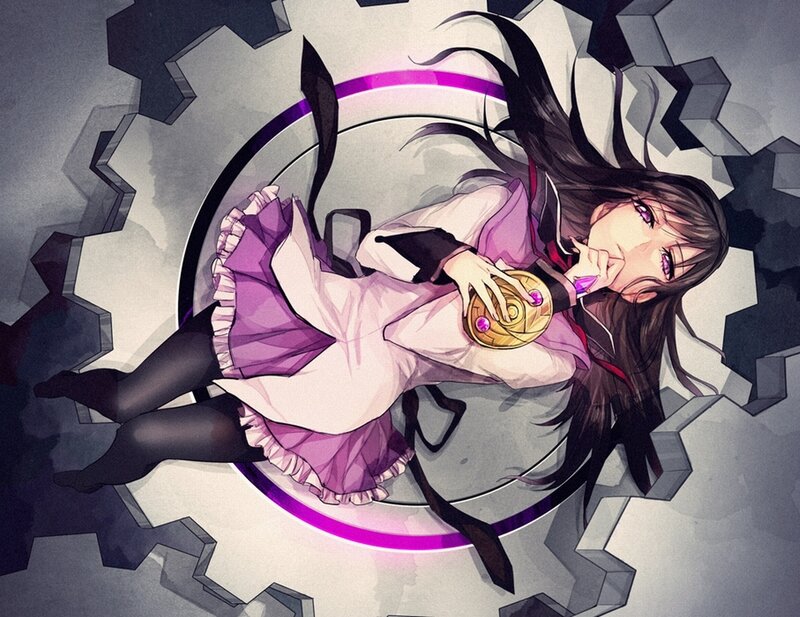 Anime Girl Lying Down — Purple, Dramatic, Digital Art