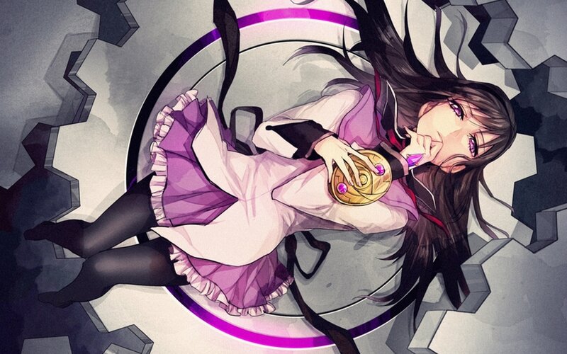 Anime Girl Lying Down — Purple, Dramatic, Manga