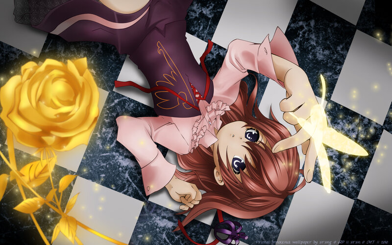 Anime Girl Lying Down — Purple, Dreamy