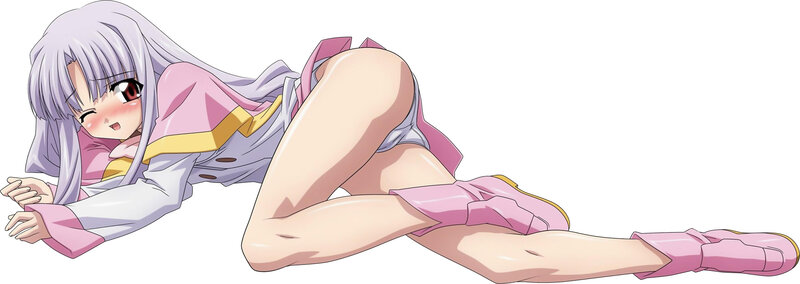 Anime Girl Lying Down — Purple, Playful, Long Hair