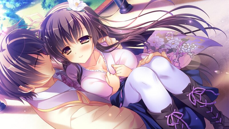 Anime Girl Lying Down — Purple, Serene, Afternoon