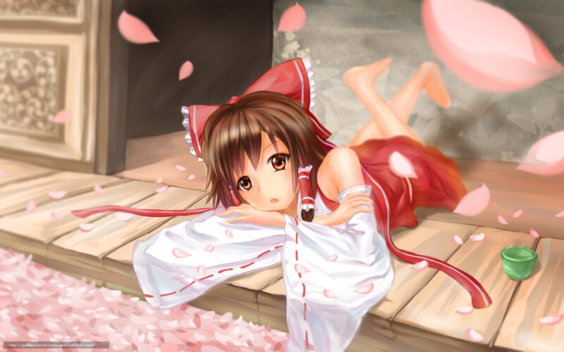 Anime Girl Lying Down — Red, Calm, Spring