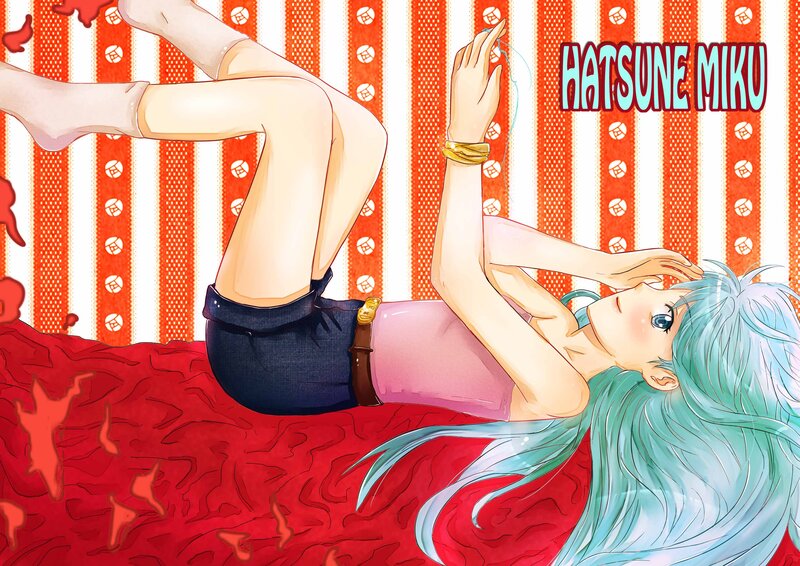 Anime Girl Lying Down — Red, Relaxed, Manga