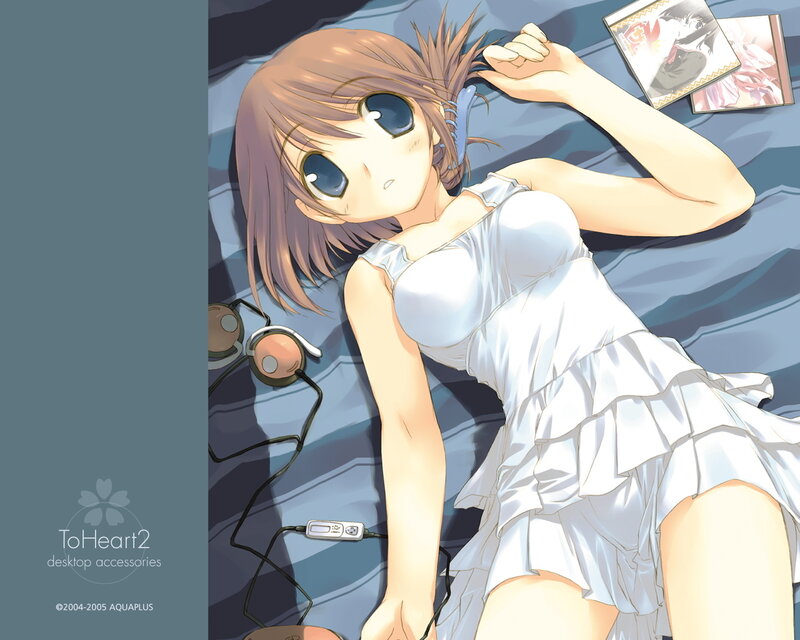 Anime Girl Lying Down — White, Calm, Headphones