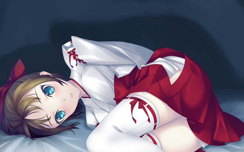 Anime Girl Lying Down — White, Calm, Night