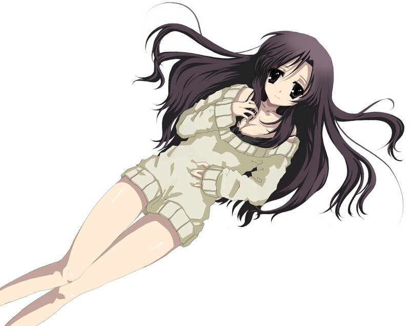 Anime Girl Lying Down — White, Calm