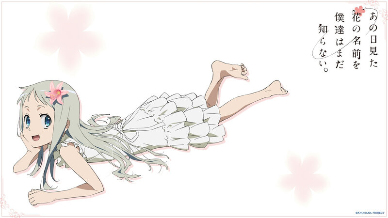Anime Girl Lying Down — White, Serene, Spring