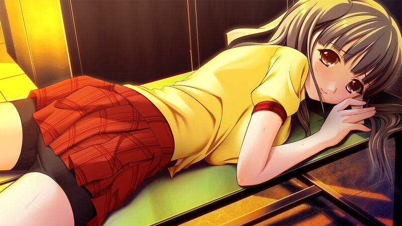 Anime Girl Lying Down — Yellow, Calm