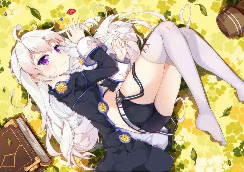 Anime Girl Lying Down — Yellow, Peaceful