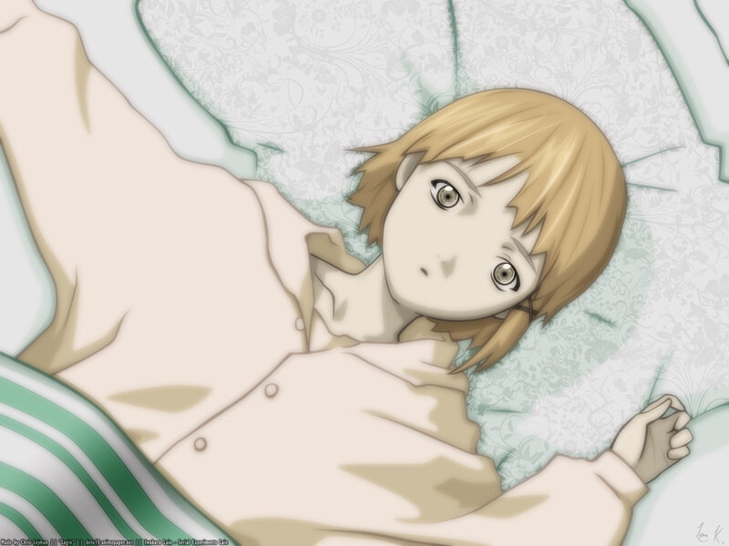 anime girl lying in bed