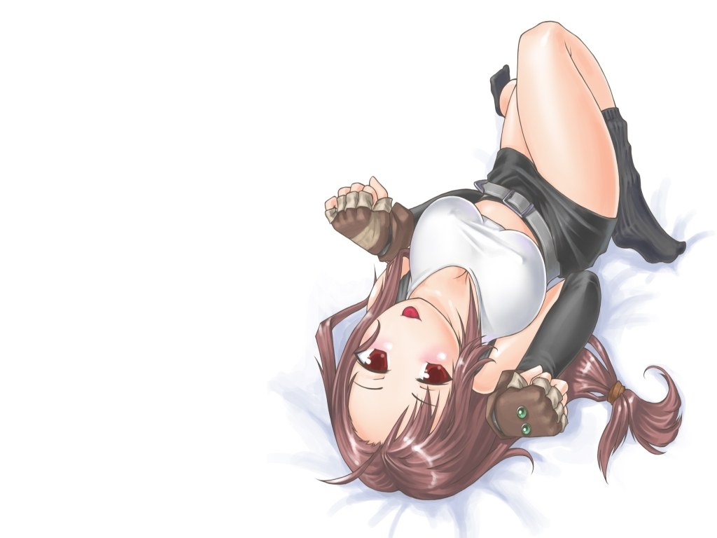 anime girl lying on back