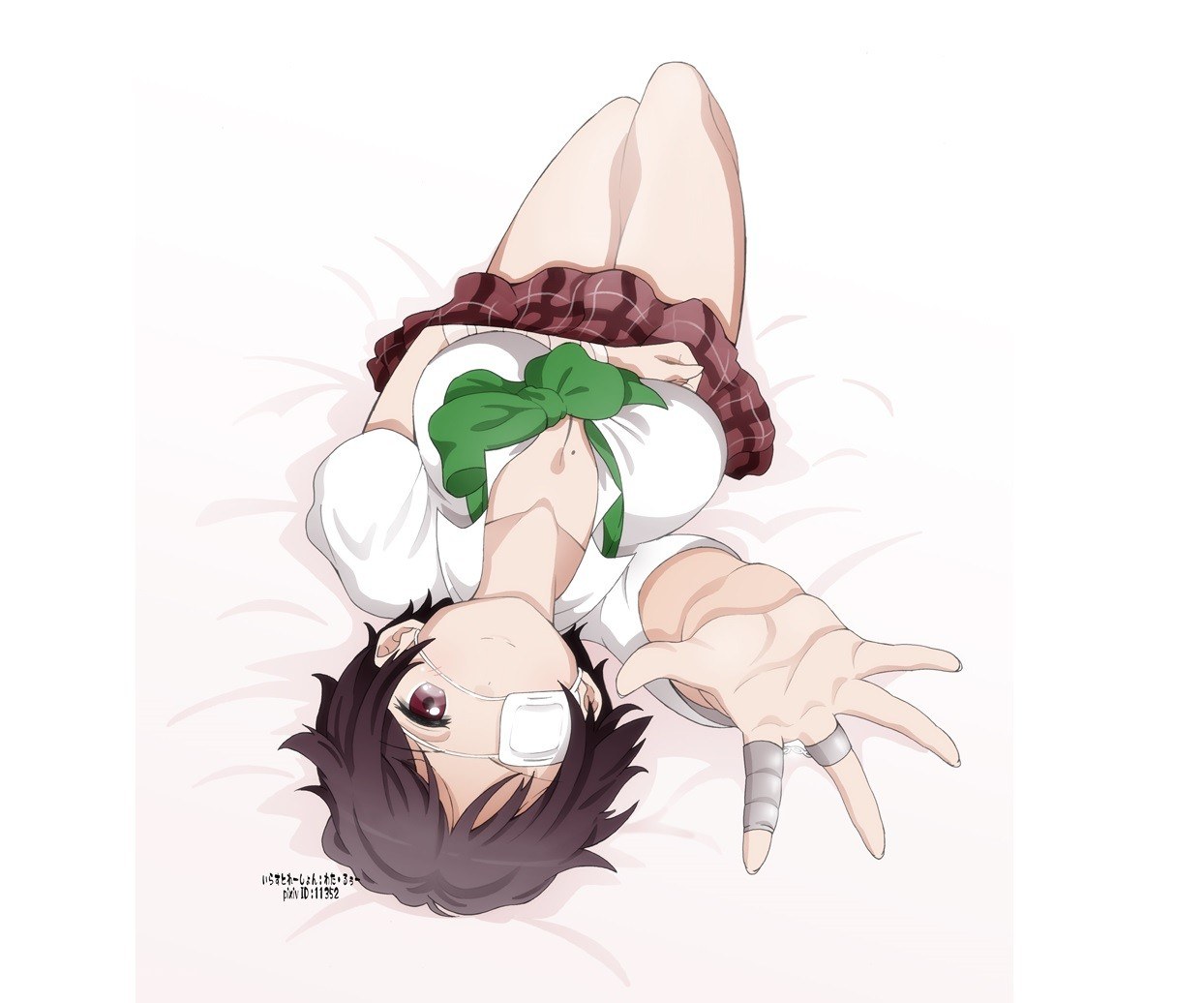 anime girl lying on back